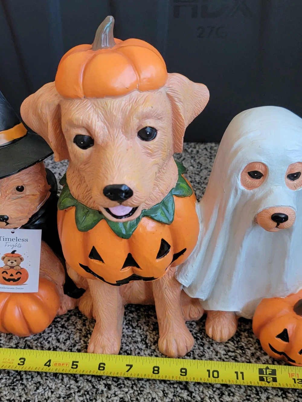 Pumpkin Dog Trio Halloween Decor